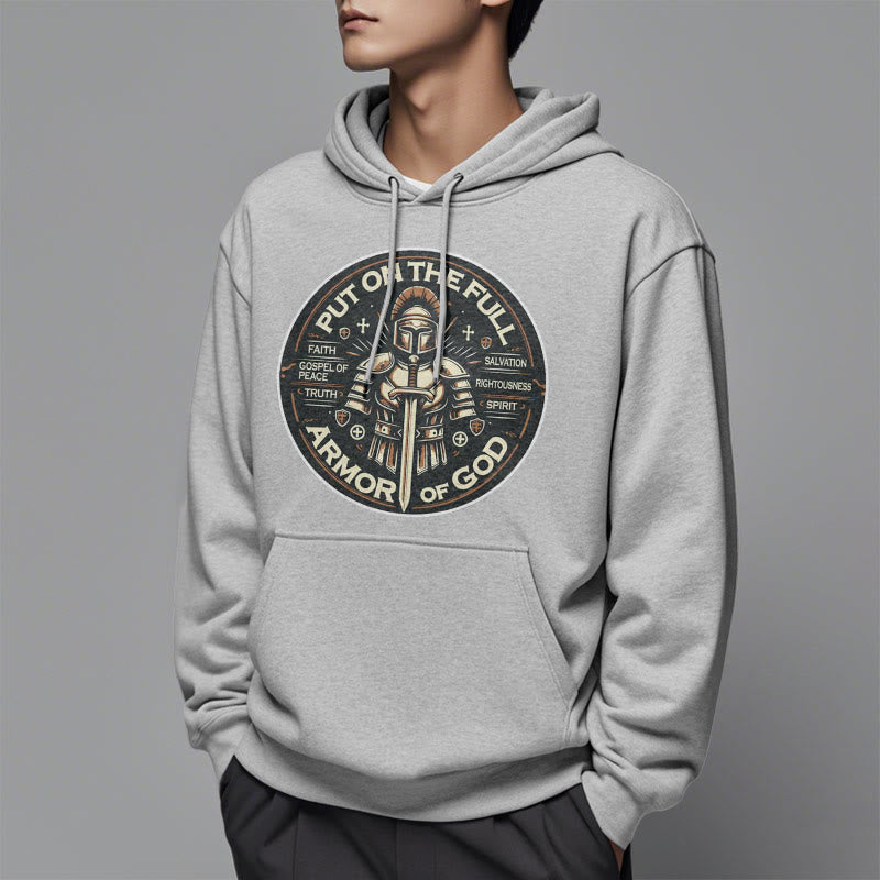 Christianartworkshop Style moderne Enfilez l'armure complète de Dieu Sweat à capuche en polyester doublé polaire - image 1