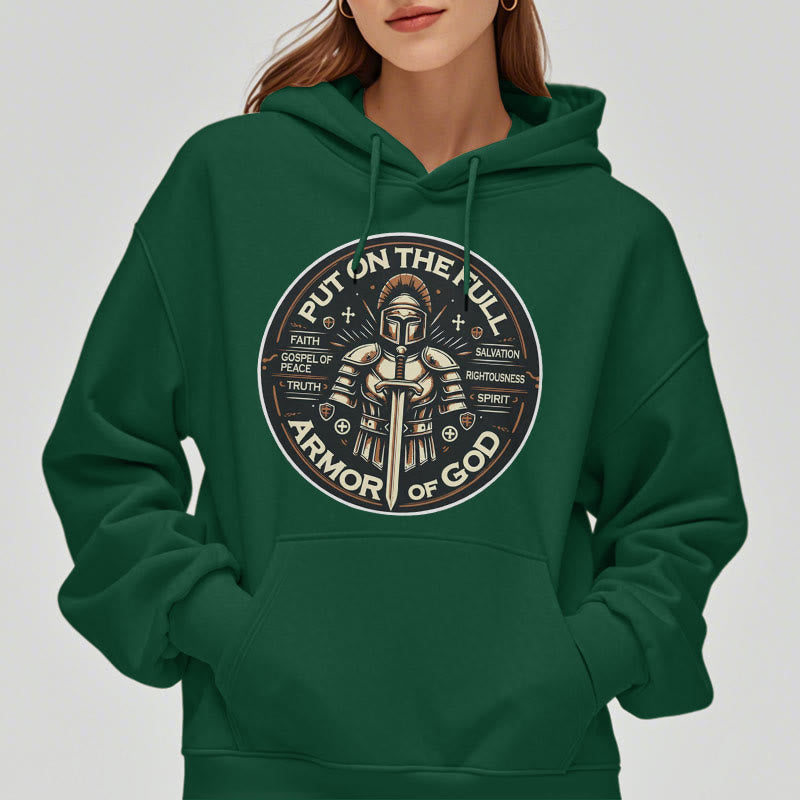 Christianartworkshop Style moderne Enfilez l'armure complète de Dieu Sweat à capuche en polyester doublé polaire - image 28