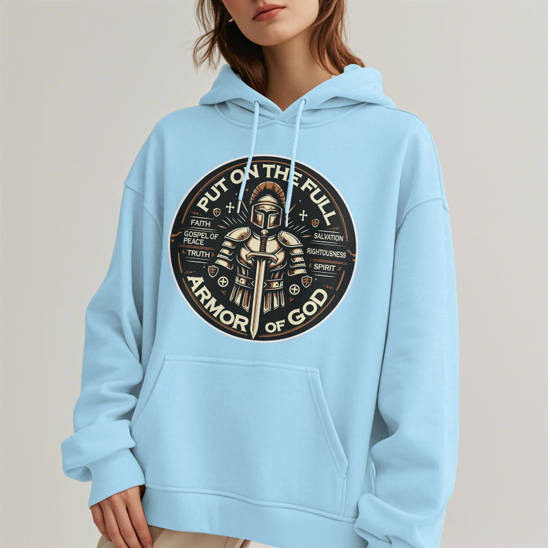 Christianartworkshop Style moderne Enfilez l'armure complète de Dieu Sweat à capuche en polyester doublé polaire - image 33