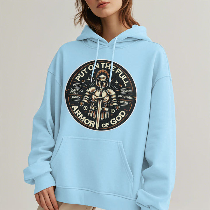 Christianartworkshop Style moderne Enfilez l'armure complète de Dieu Sweat à capuche en polyester doublé polaire - image 33