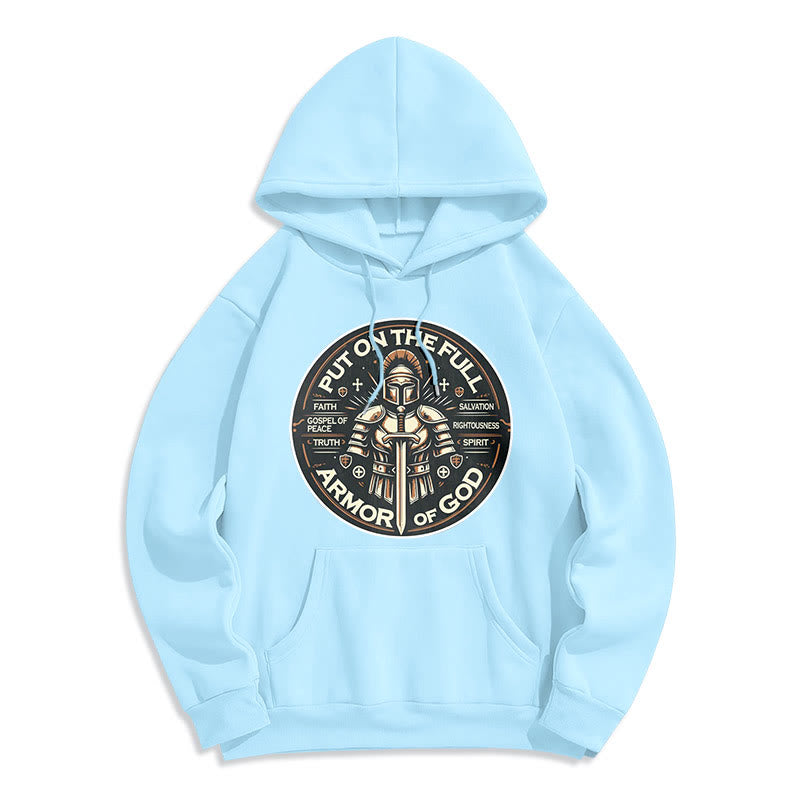 Christianartworkshop Style moderne Enfilez l'armure complète de Dieu Sweat à capuche en polyester doublé polaire - Bleu - 2XL - image 30