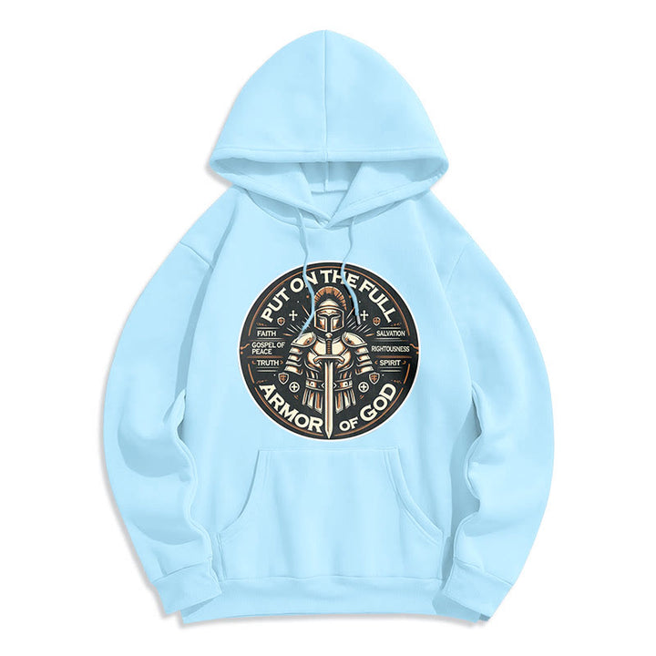 Christianartworkshop Style moderne Enfilez l'armure complète de Dieu Sweat à capuche en polyester doublé polaire - Bleu - 2XL - image 30