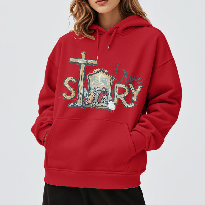 Christianartworkshop Sweat à capuche en polyester doublé polaire, style moderne, inspiré d'une scène de la Nativité vraie - image 38
