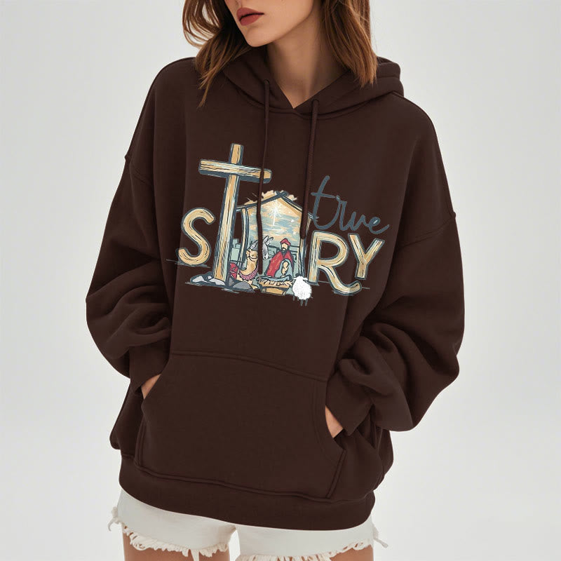 Christianartworkshop Sweat à capuche en polyester doublé polaire, style moderne, inspiré d'une scène de la Nativité vraie - image 23