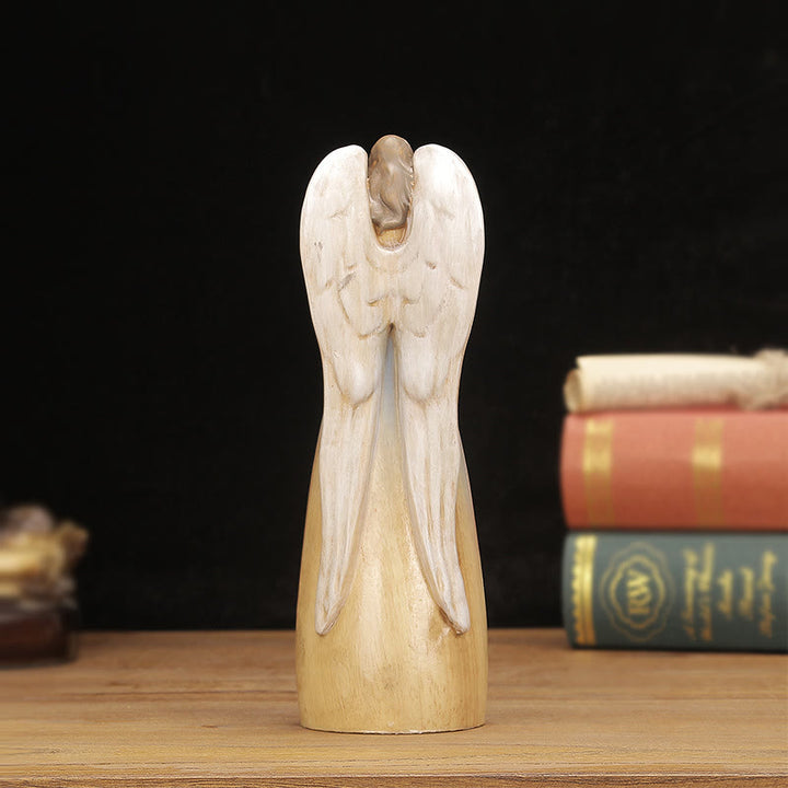 Christianartworkshop Crèche de style classique, statue d'ange en bois, décoration de bureau, ornement - image 3