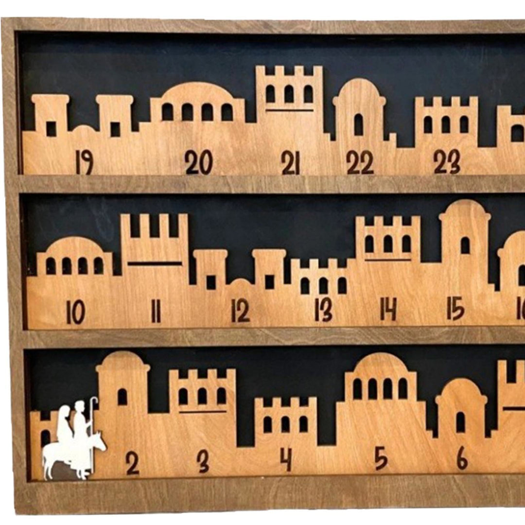 Christianartworkshop Calendrier de l'Avent de style classique, thème « Voyage à Bethléem », décoration de bureau avec crèche - image 4
