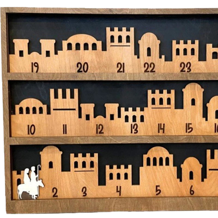 Christianartworkshop Calendrier de l'Avent de style classique, thème « Voyage à Bethléem », décoration de bureau avec crèche - image 4