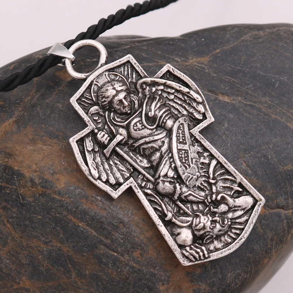 Christianartworkshop Collier pendentif en titane avec médaille de Saint Michel Archange « Protégez-nous » - image 3