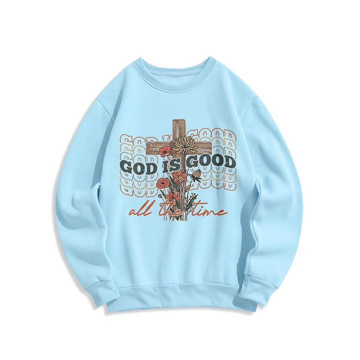 Sweat-shirt en polyester doublé polaire « Dieu est bon en tout temps », style classique coloré, Christianartworkshop - Bleu - 2XL - image 13