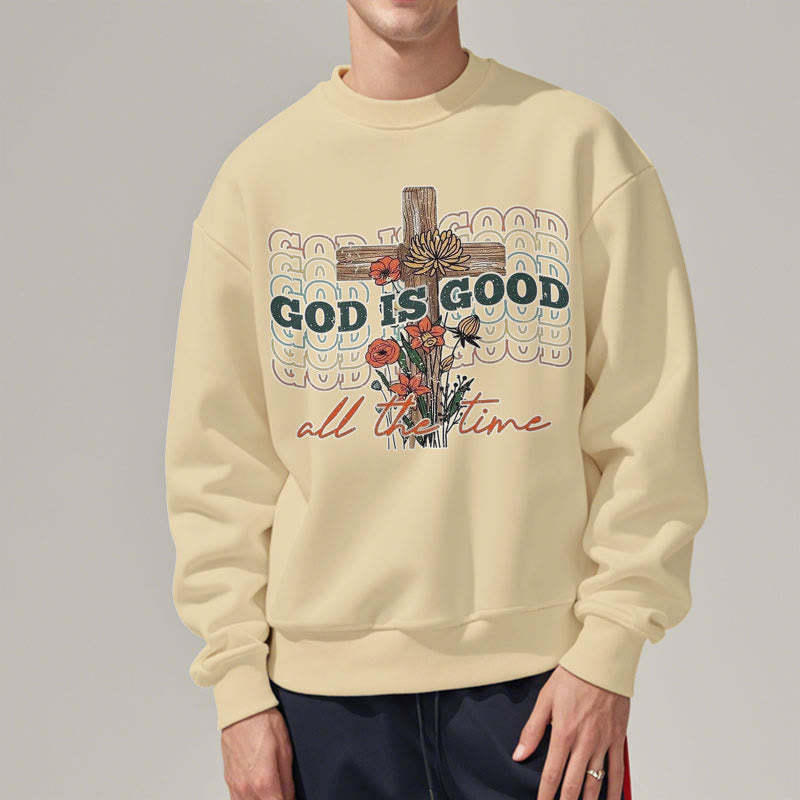 Sweat-shirt en polyester doublé polaire « Dieu est bon en tout temps », style classique coloré, Christianartworkshop - image 8