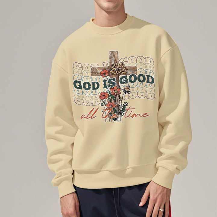 Sweat-shirt en polyester doublé polaire « Dieu est bon en tout temps », style classique coloré, Christianartworkshop - image 8