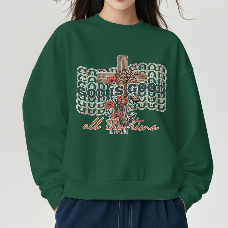 Sweat-shirt en polyester doublé polaire « Dieu est bon en tout temps », style classique coloré, Christianartworkshop - image 12