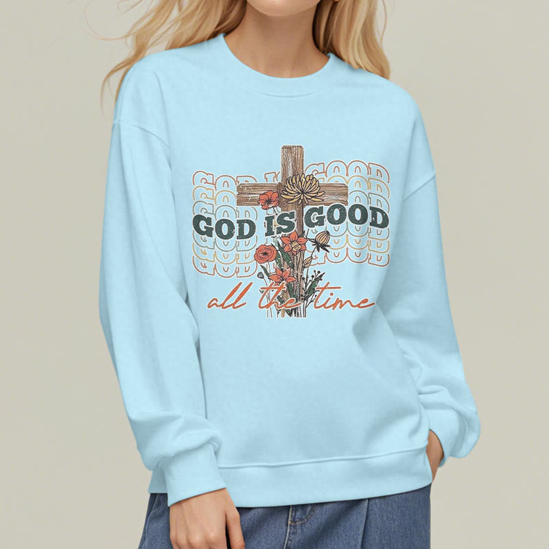 Sweat-shirt en polyester doublé polaire « Dieu est bon en tout temps », style classique coloré, Christianartworkshop - image 14