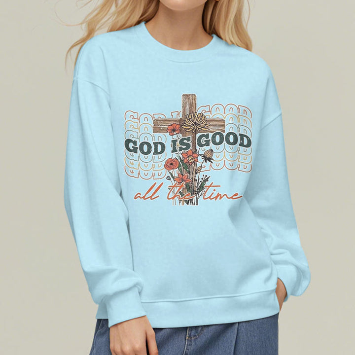 Sweat-shirt en polyester doublé polaire « Dieu est bon en tout temps », style classique coloré, Christianartworkshop - image 14