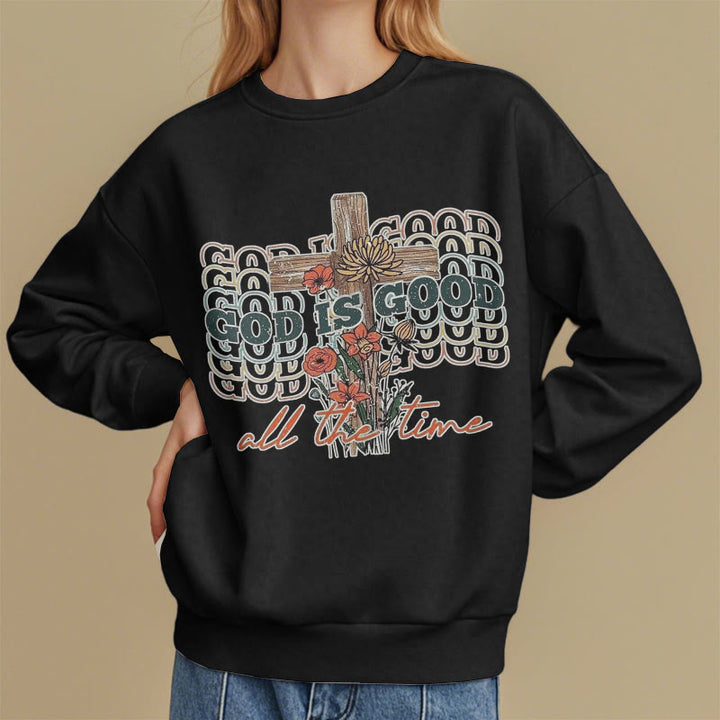 Sweat-shirt en polyester doublé polaire « Dieu est bon en tout temps », style classique coloré, Christianartworkshop - image 6
