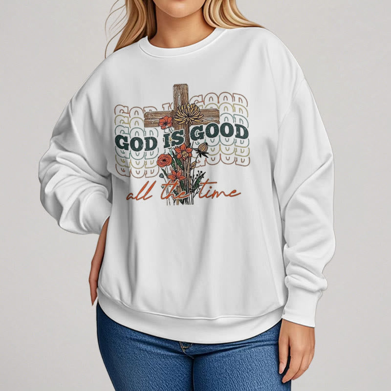 Sweat-shirt en polyester doublé polaire « Dieu est bon en tout temps », style classique coloré, Christianartworkshop - image 4
