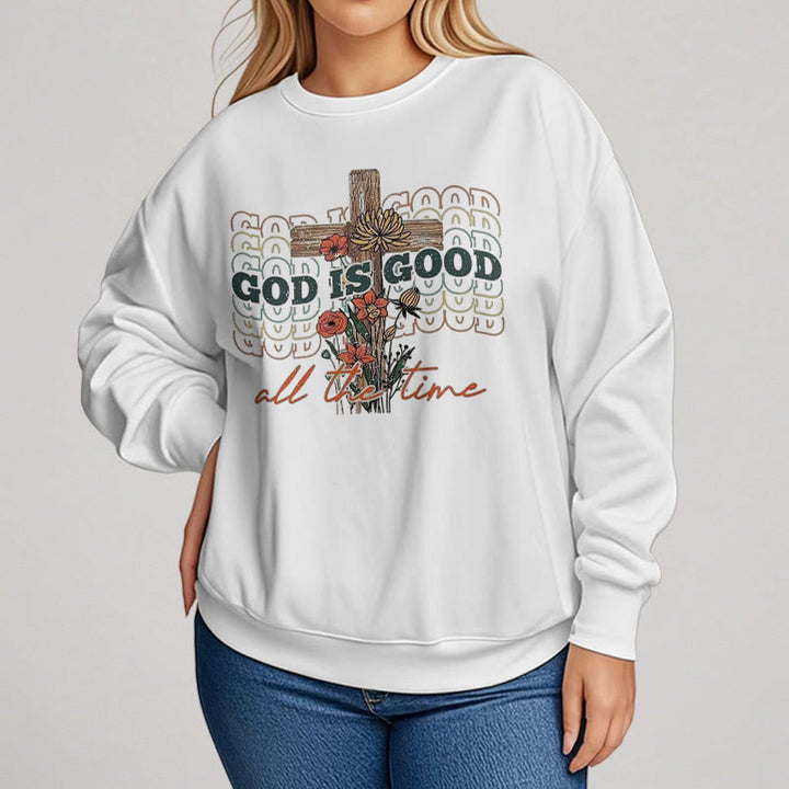 Sweat-shirt en polyester doublé polaire « Dieu est bon en tout temps », style classique coloré, Christianartworkshop - image 4