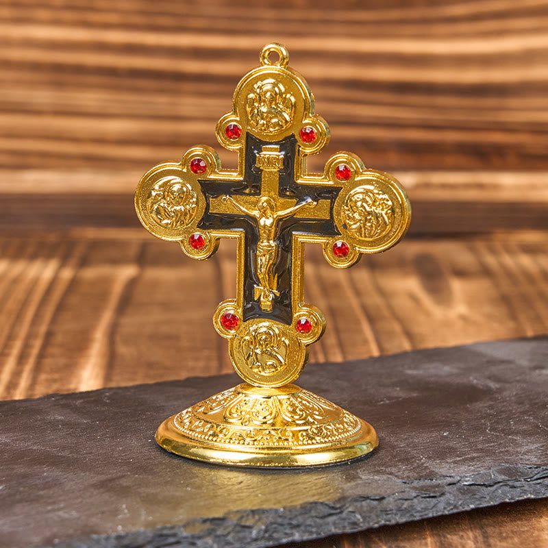 Christianartworkshop Statue de croix de style rétro classique à l'éclat divin, ornement de bureau - image 8
