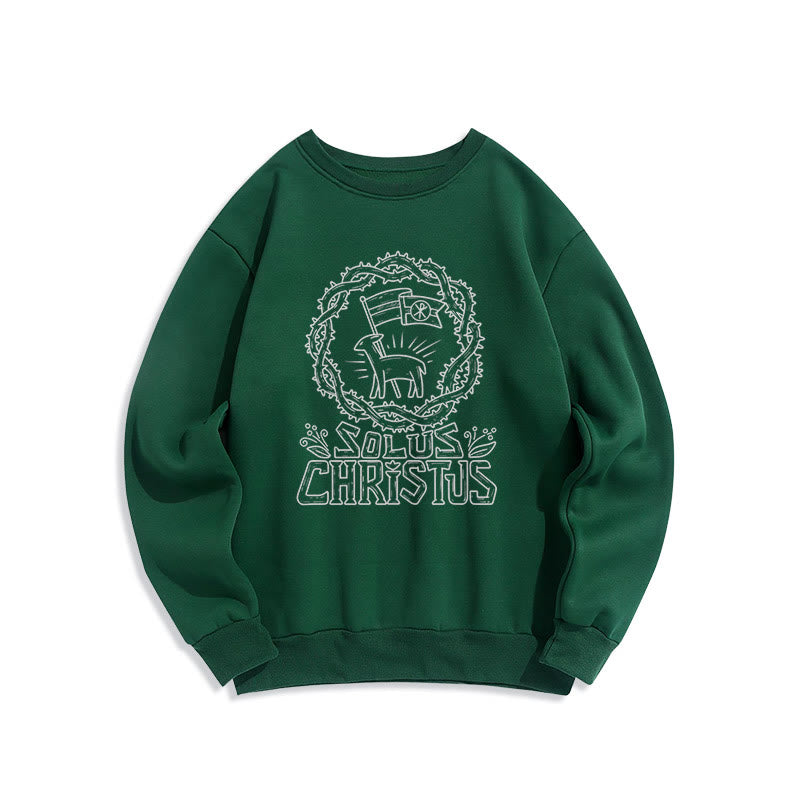 Sweat-shirt en polyester doublé polaire Solus Christus Lamb, style moderne, Christianartworkshop - Vert - 2XL - image 12