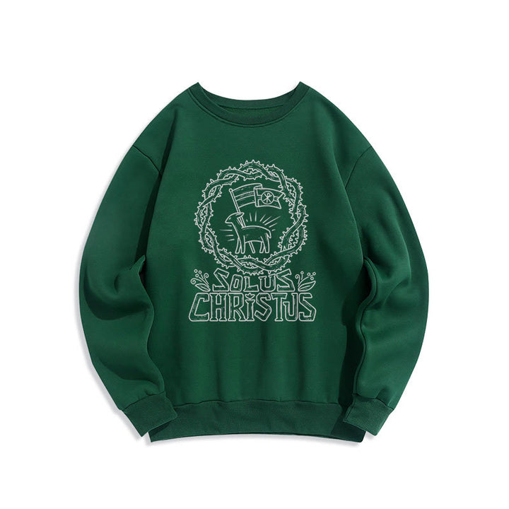 Sweat-shirt en polyester doublé polaire Solus Christus Lamb, style moderne, Christianartworkshop - Vert - 2XL - image 12