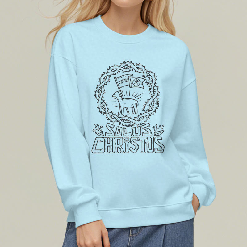 Sweat-shirt en polyester doublé polaire Solus Christus Lamb, style moderne, Christianartworkshop - image 15