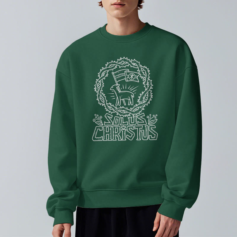 Sweat-shirt en polyester doublé polaire Solus Christus Lamb, style moderne, Christianartworkshop - image 13