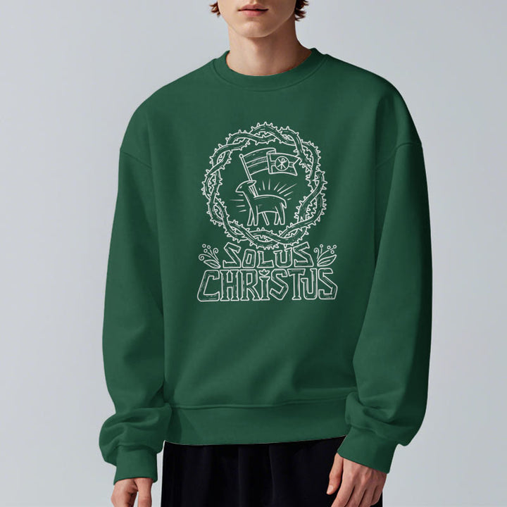 Sweat-shirt en polyester doublé polaire Solus Christus Lamb, style moderne, Christianartworkshop - image 13