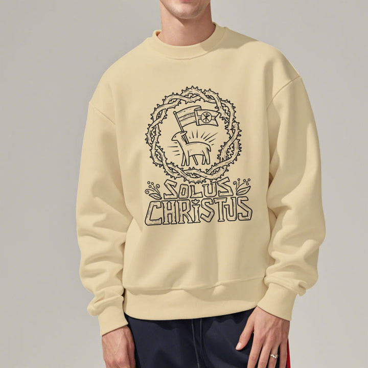 Sweat-shirt en polyester doublé polaire Solus Christus Lamb, style moderne, Christianartworkshop - image 9
