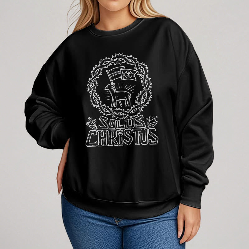 Sweat-shirt en polyester doublé polaire Solus Christus Lamb, style moderne, Christianartworkshop - image 7