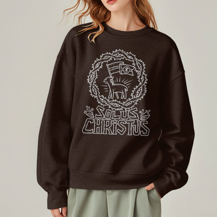 Sweat-shirt en polyester doublé polaire Solus Christus Lamb, style moderne, Christianartworkshop - image 11