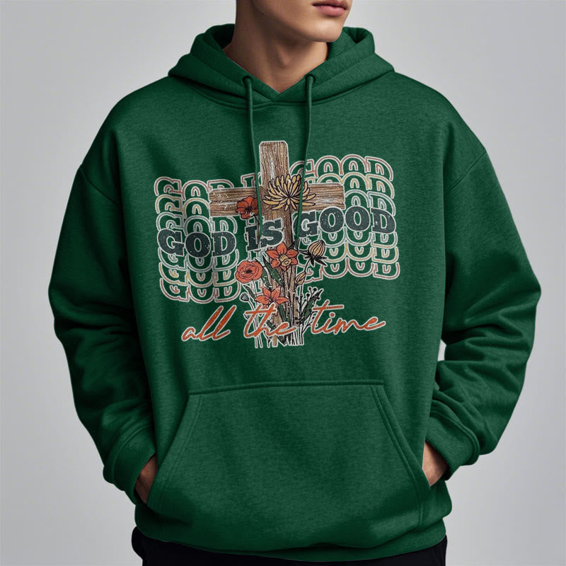 Sweat à capuche en polyester doublé polaire style classique coloré « Dieu est bon en tout temps » de Christianartworkshop - image 15