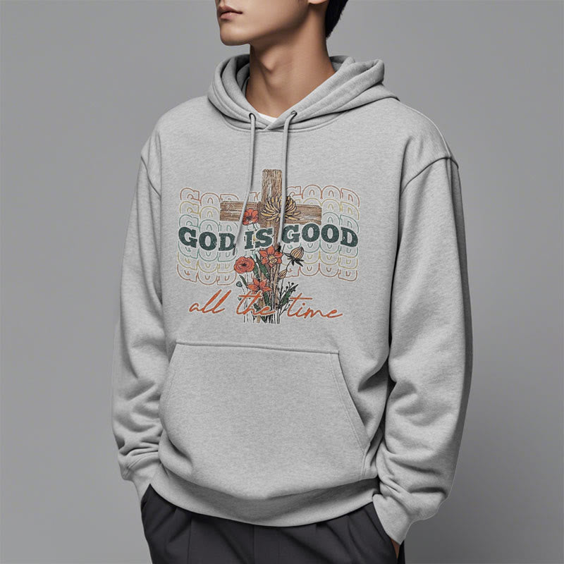 Sweat à capuche en polyester doublé polaire style classique coloré « Dieu est bon en tout temps » de Christianartworkshop - image 17