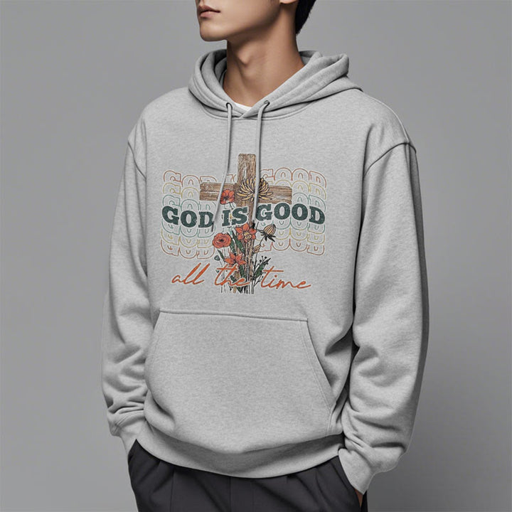 Sweat à capuche en polyester doublé polaire style classique coloré « Dieu est bon en tout temps » de Christianartworkshop - image 17