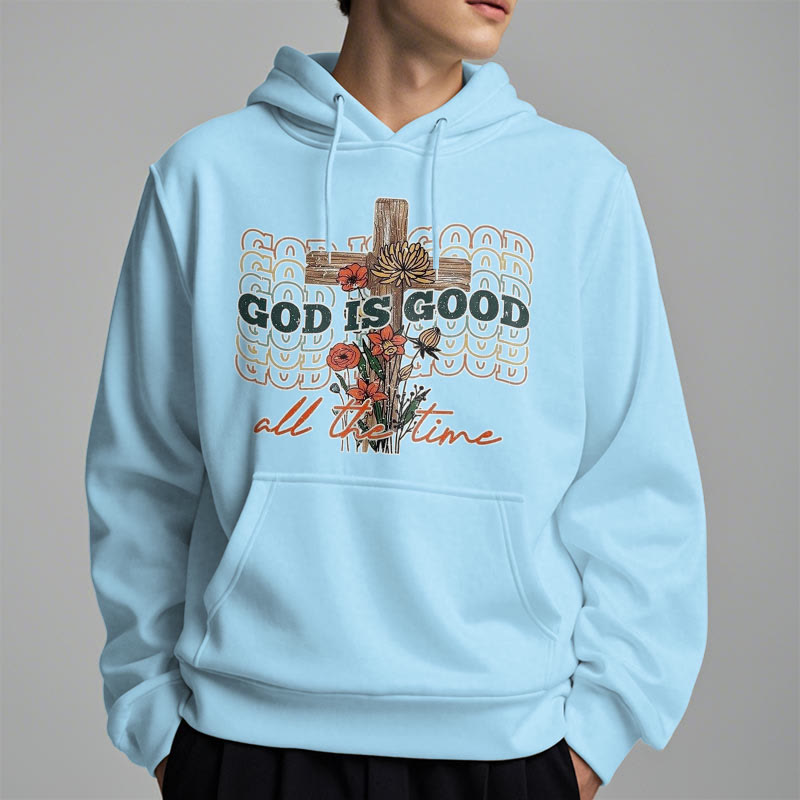 Sweat à capuche en polyester doublé polaire style classique coloré « Dieu est bon en tout temps » de Christianartworkshop - image 5