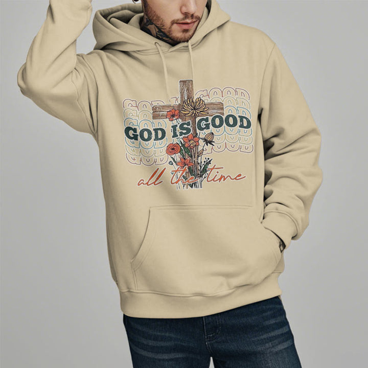 Sweat à capuche en polyester doublé polaire style classique coloré « Dieu est bon en tout temps » de Christianartworkshop - image 11