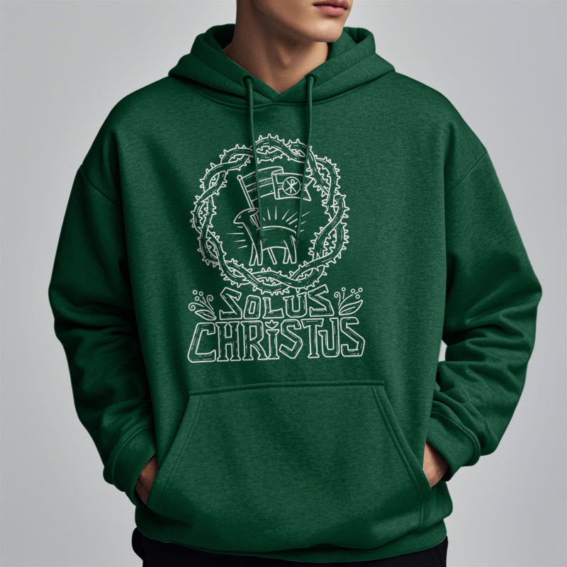 Christianartworkshop Sweat à capuche Solus Christus Lamb en polaire doublée polyester style moderne - image 12
