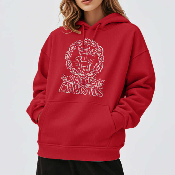 Christianartworkshop Sweat à capuche Solus Christus Lamb en polaire doublée polyester style moderne - image 18