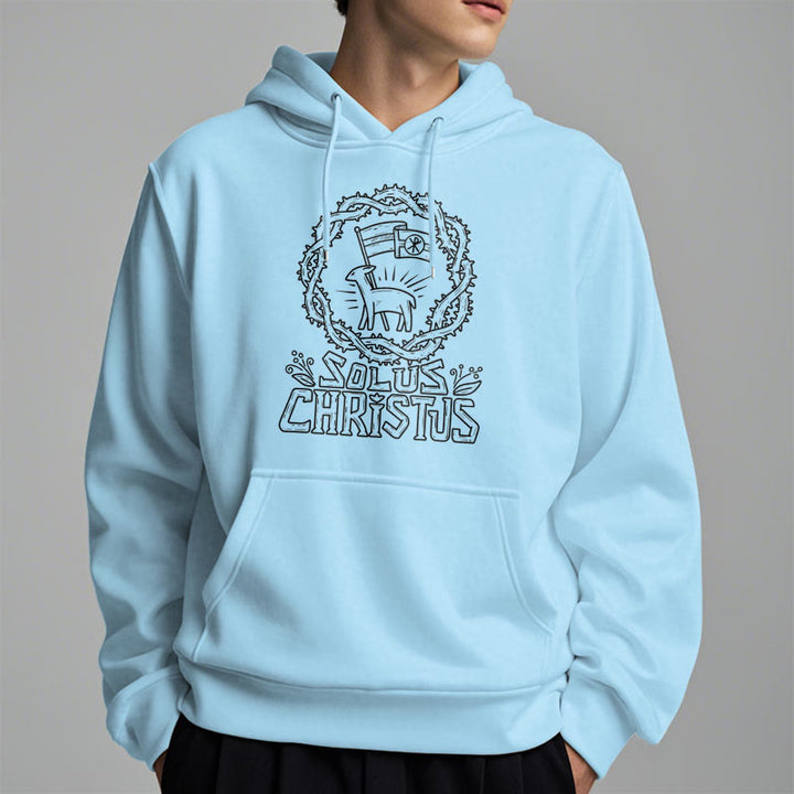 Christianartworkshop Sweat à capuche Solus Christus Lamb en polaire doublée polyester style moderne - image 14