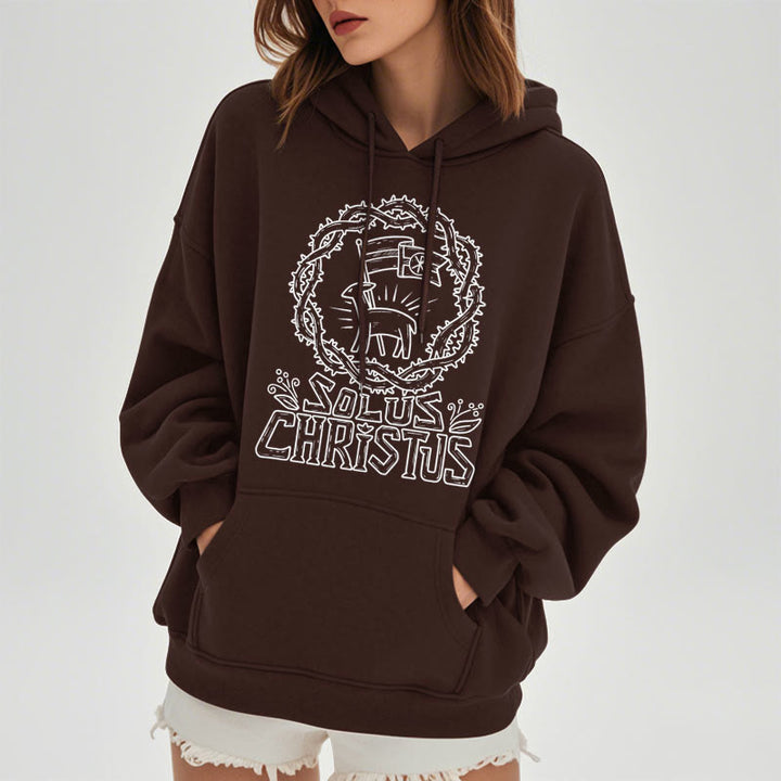 Christianartworkshop Sweat à capuche Solus Christus Lamb en polaire doublée polyester style moderne - image 10
