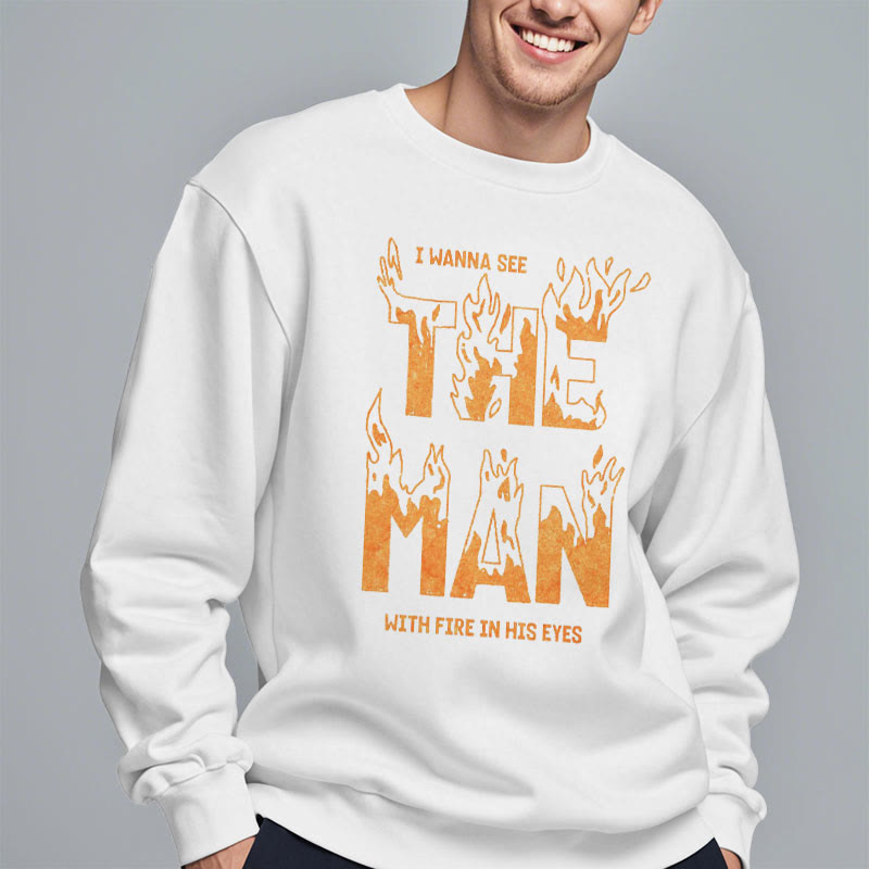 Sweat-shirt en polyester doublé polaire « L'homme aux yeux de feu » de Christianartworkshop - image 9