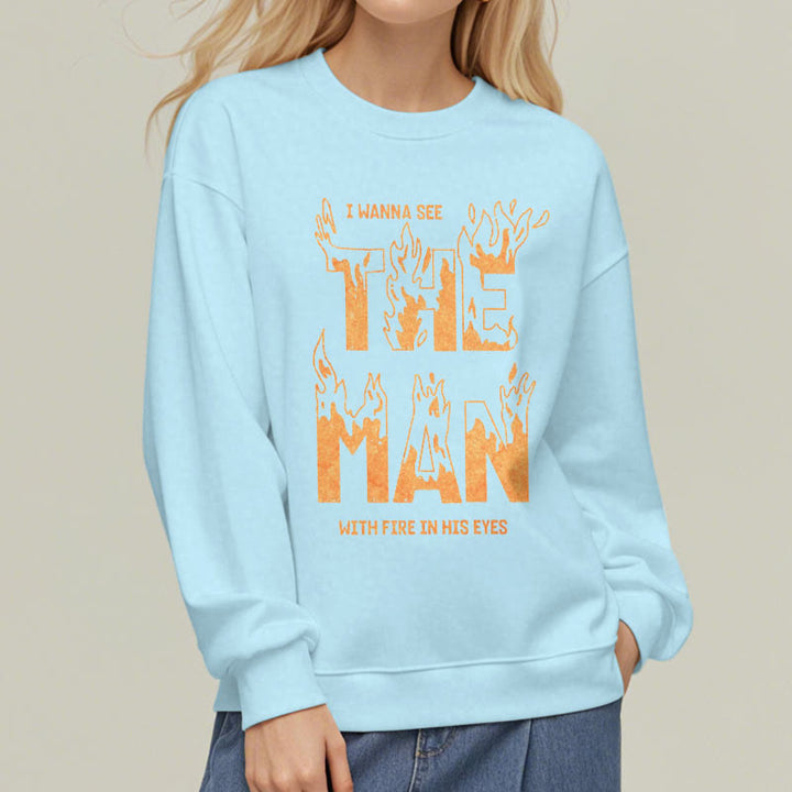 Sweat-shirt en polyester doublé polaire « L'homme aux yeux de feu » de Christianartworkshop - image 4