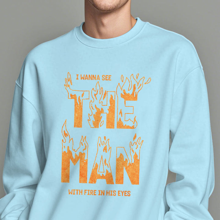 Sweat-shirt en polyester doublé polaire « L'homme aux yeux de feu » de Christianartworkshop - image 5