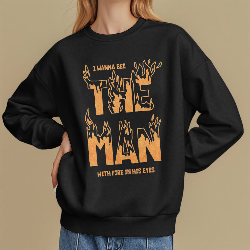 Sweat-shirt en polyester doublé polaire « L'homme aux yeux de feu » de Christianartworkshop - image 7