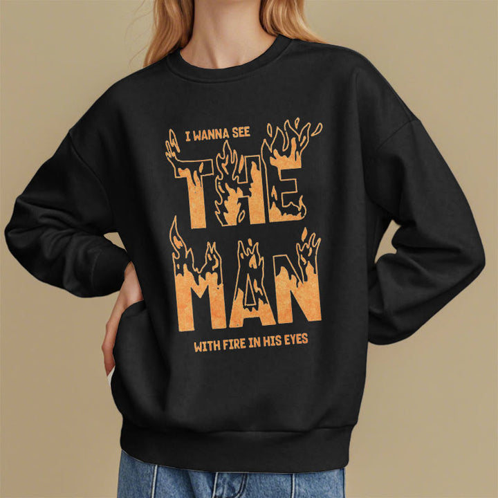 Sweat-shirt en polyester doublé polaire « L'homme aux yeux de feu » de Christianartworkshop - image 7