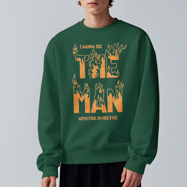 Sweat-shirt en polyester doublé polaire « L'homme aux yeux de feu » de Christianartworkshop - image 15