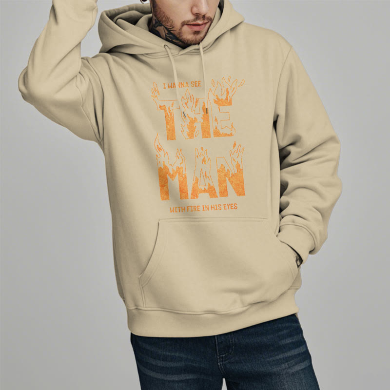 Christianartworkshop Sweat à capuche en polyester doublé polaire « L'homme aux yeux de feu » (style citation) - image 11