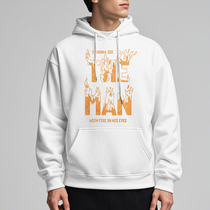 Christianartworkshop Sweat à capuche en polyester doublé polaire « L'homme aux yeux de feu » (style citation) - image 9