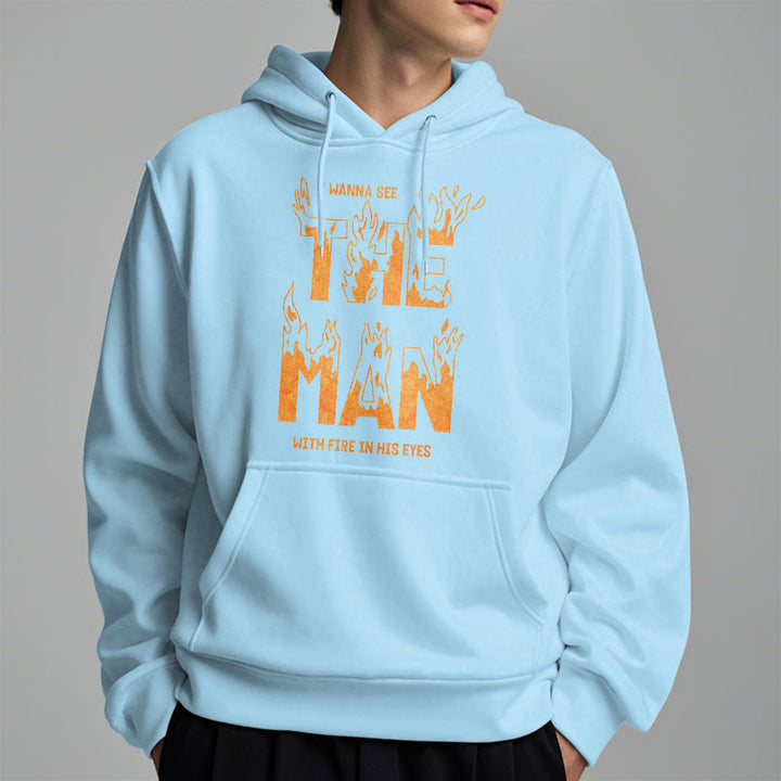 Christianartworkshop Sweat à capuche en polyester doublé polaire « L'homme aux yeux de feu » (style citation) - image 5