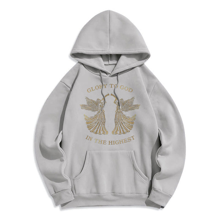 Christianartworkshop Sweat à capuche en polyester doublé polaire, style classique, avec l'inscription « Gloire à Dieu au plus haut des anges ». - Gris - 2XL - image 16