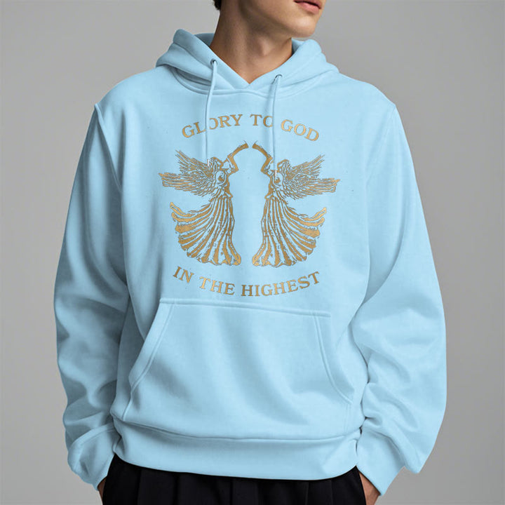 Christianartworkshop Sweat à capuche en polyester doublé polaire, style classique, avec l'inscription « Gloire à Dieu au plus haut des anges ». - image 5